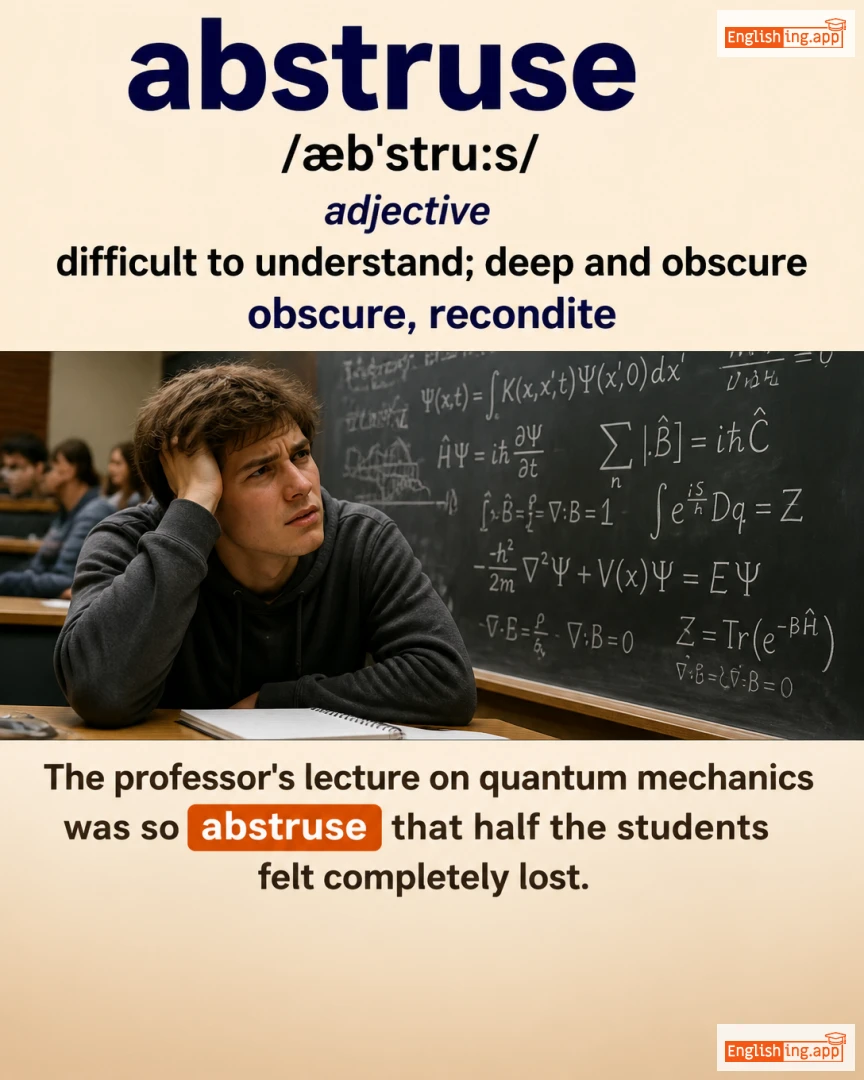 Abstruse: English vocabulary meaning and example