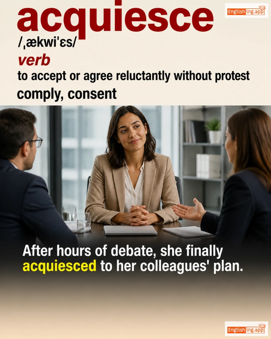Acquiesce: English vocabulary meaning and example