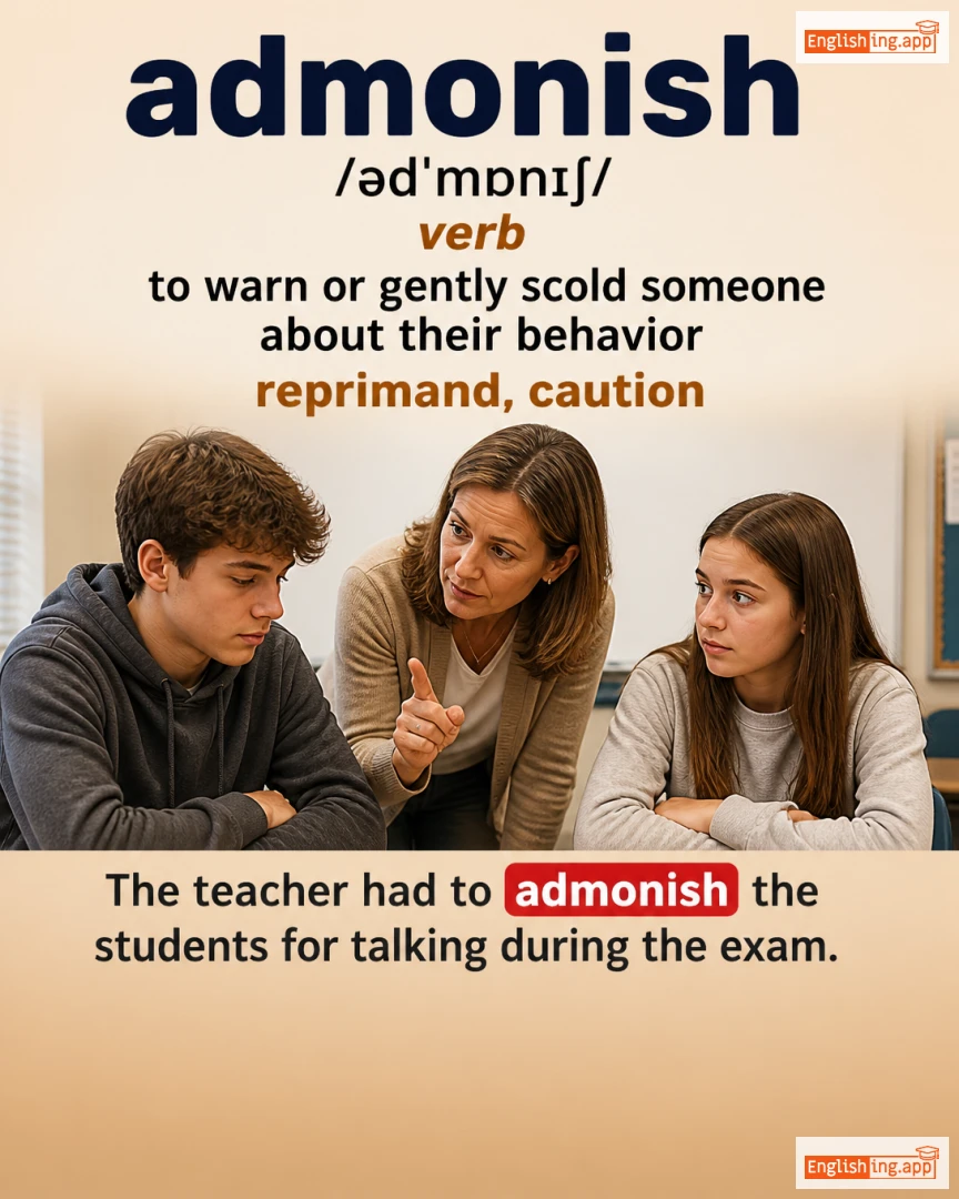 Admonish: English vocabulary meaning and example