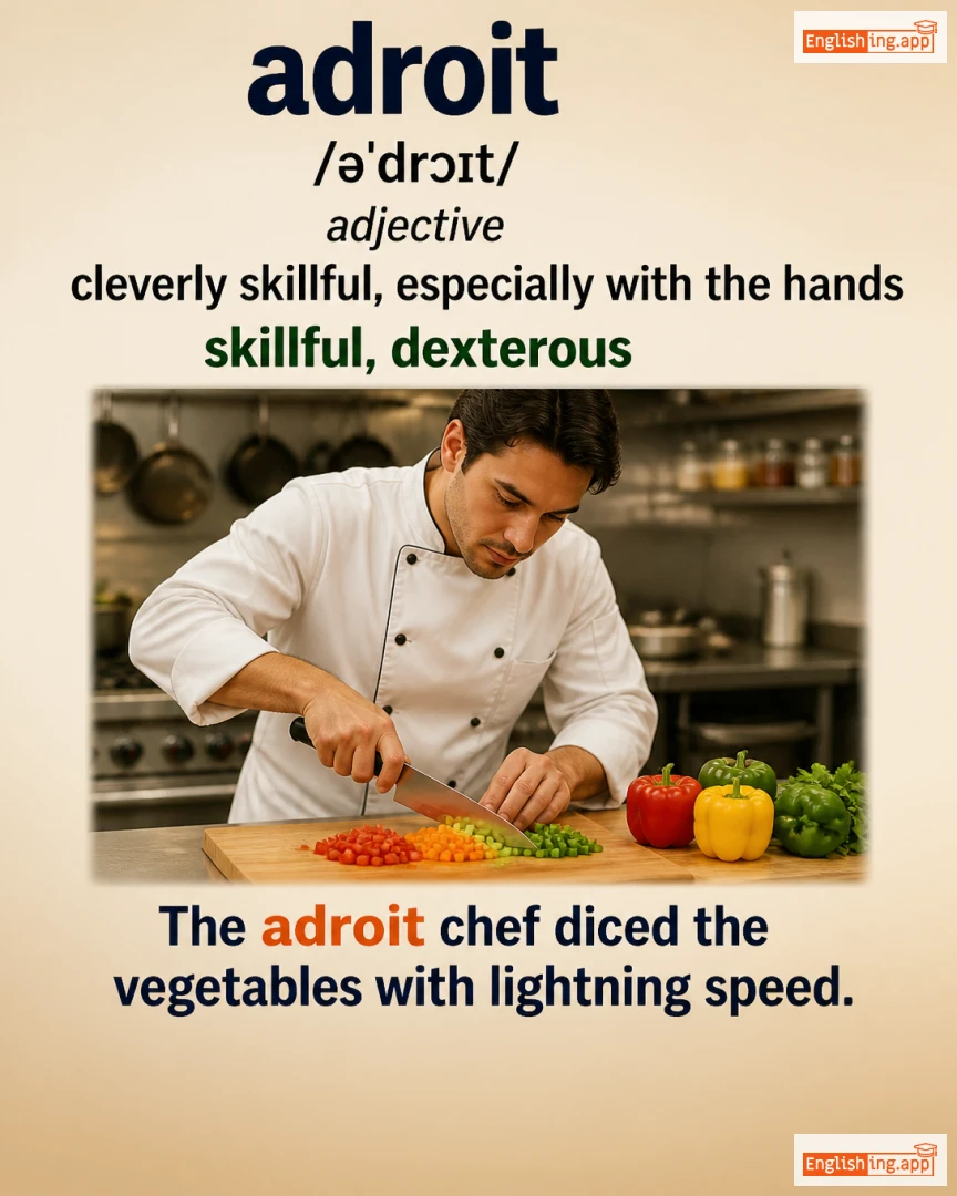 Adroit: English vocabulary meaning and example
