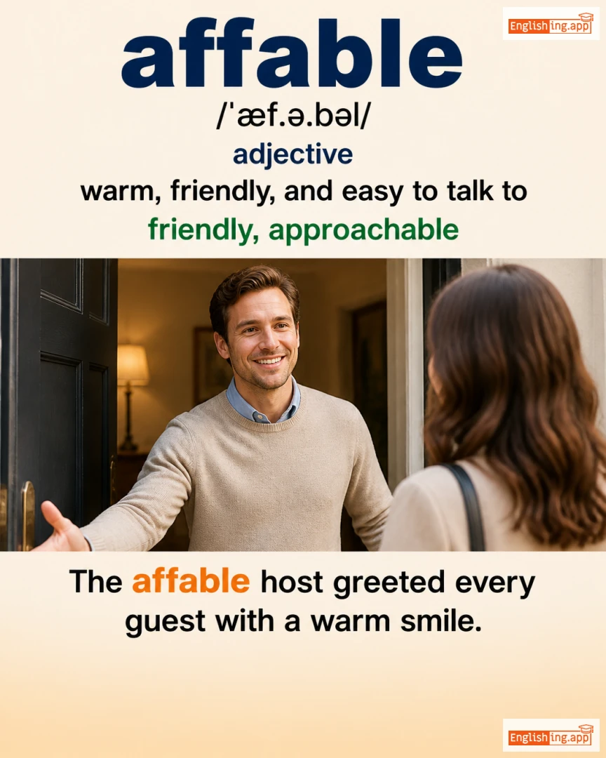 Affable: English vocabulary meaning and example