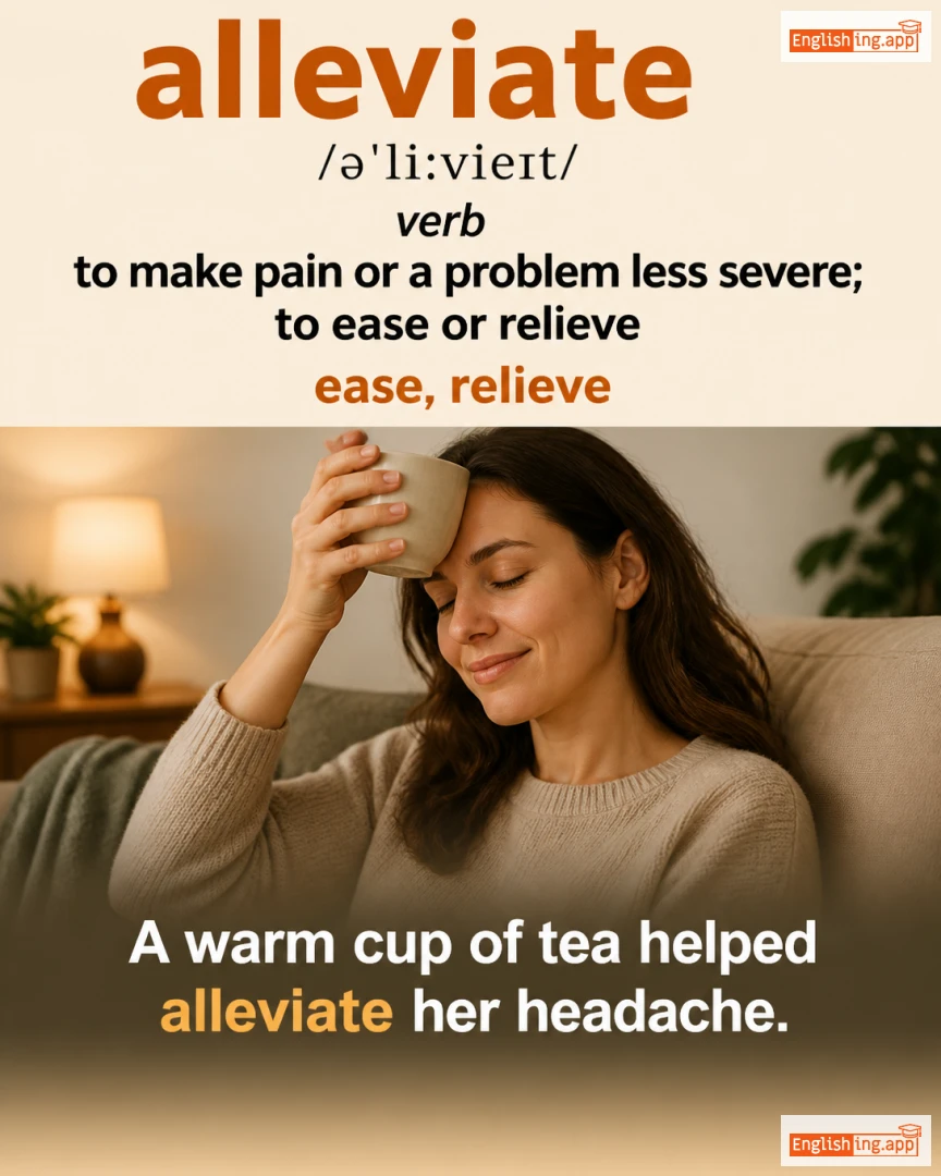 Alleviate: English vocabulary meaning and example