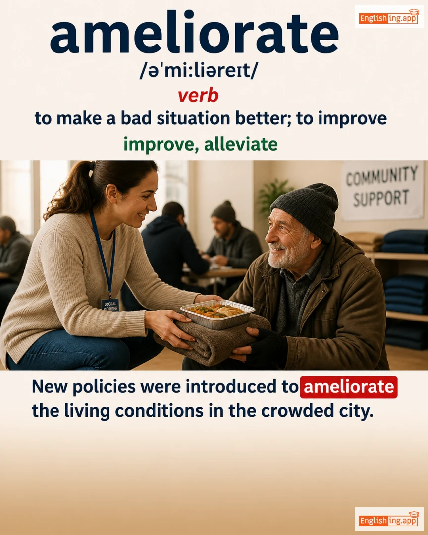 Ameliorate: English vocabulary meaning and example