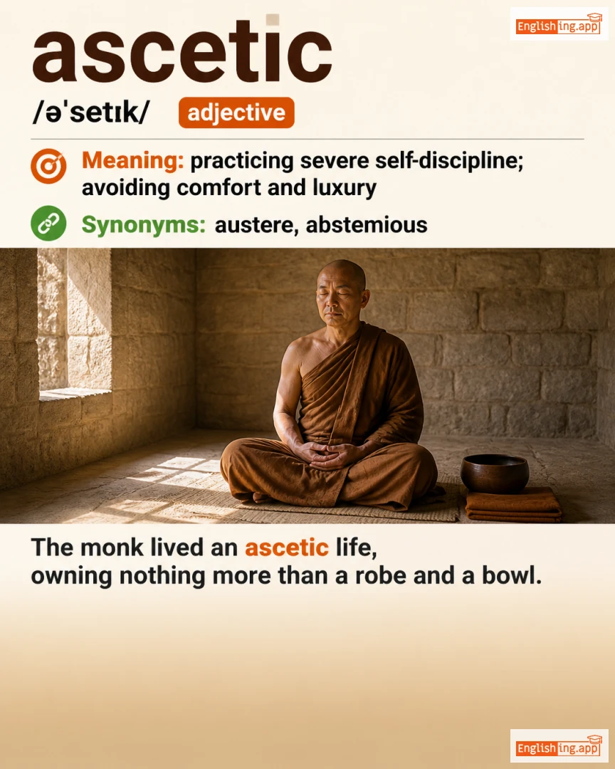 Ascetic: English vocabulary meaning and example