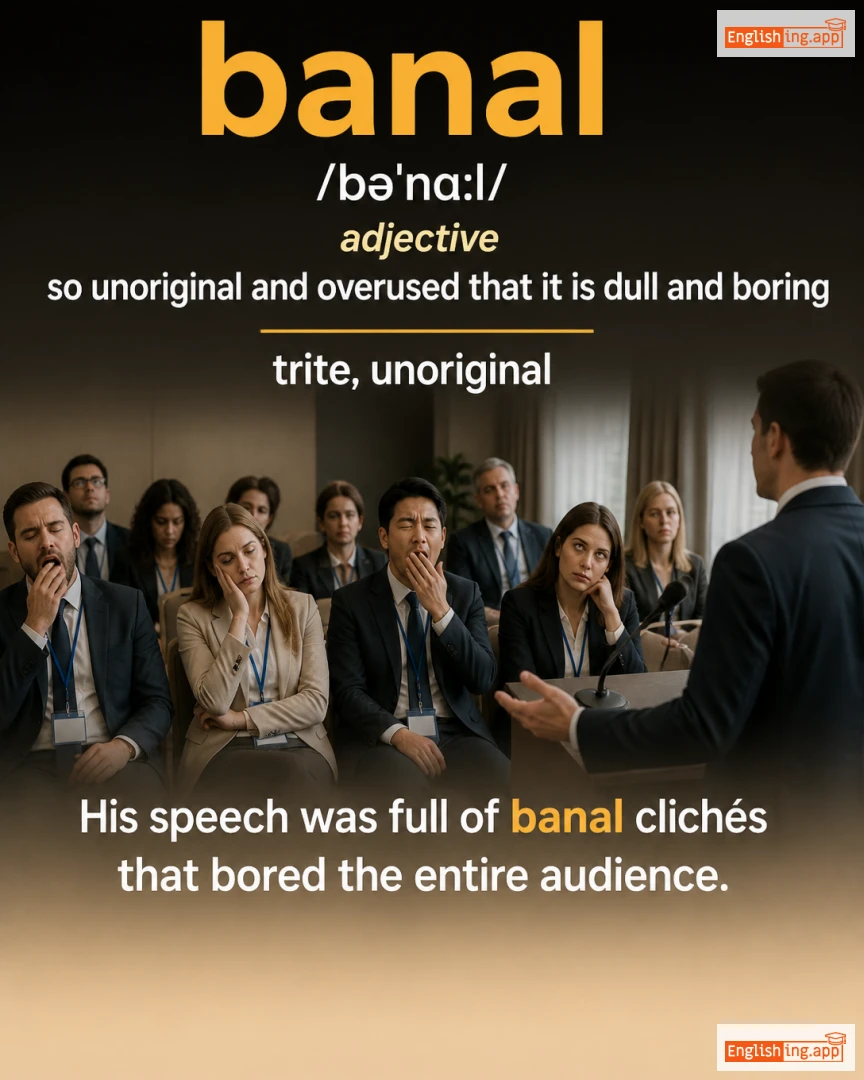 Banal: English vocabulary meaning and example