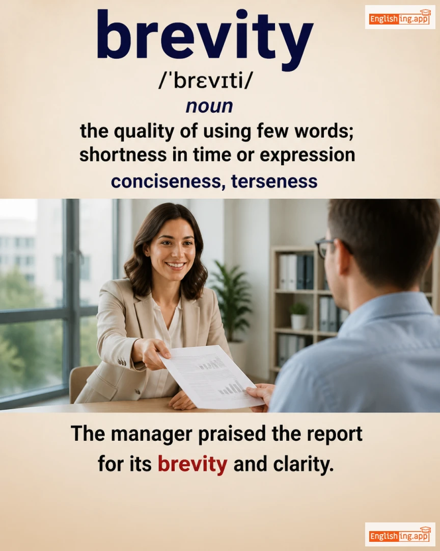Brevity: English vocabulary meaning and example