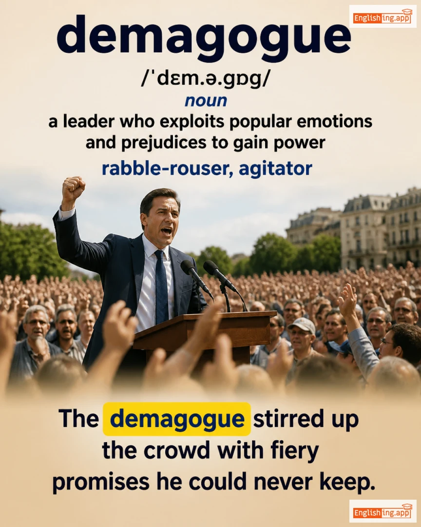 Demagogue: English vocabulary meaning and example