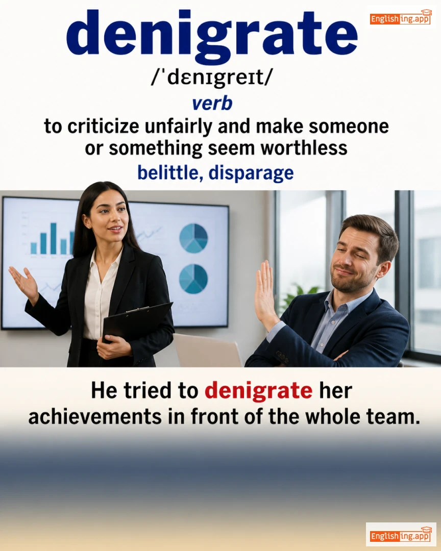 Denigrate: English vocabulary meaning and example