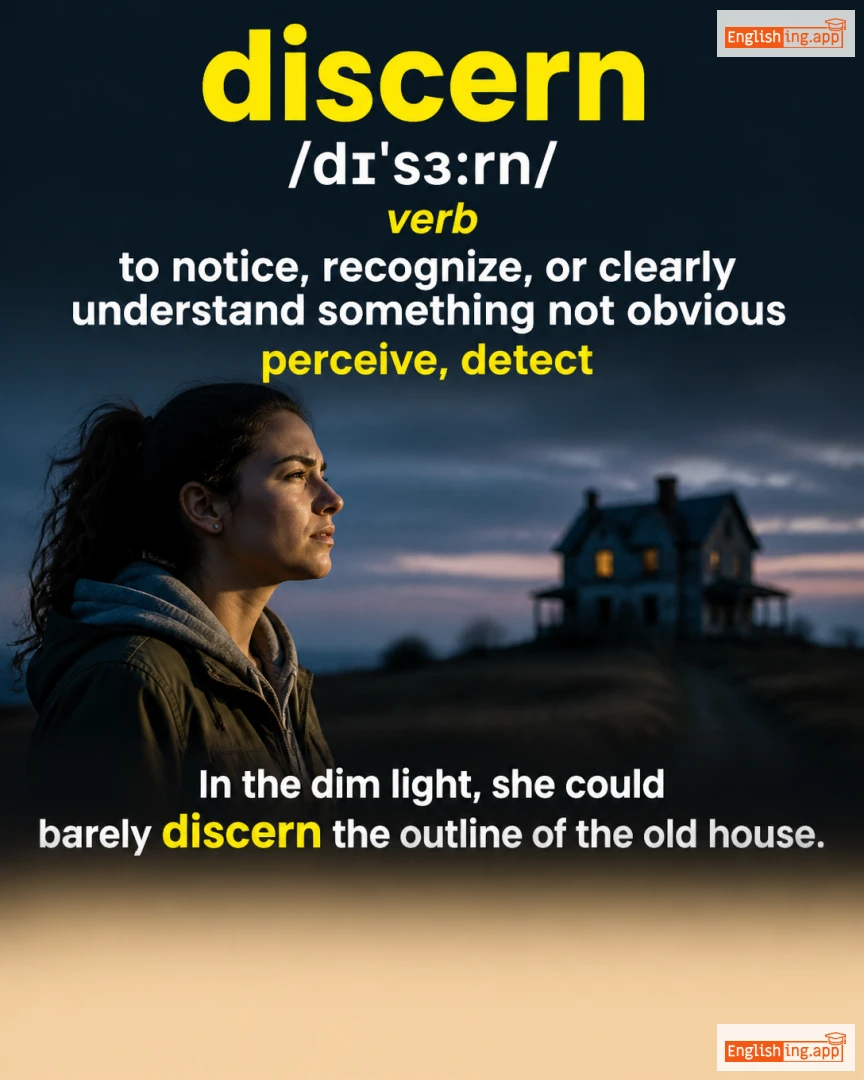 Discern: English vocabulary meaning and example