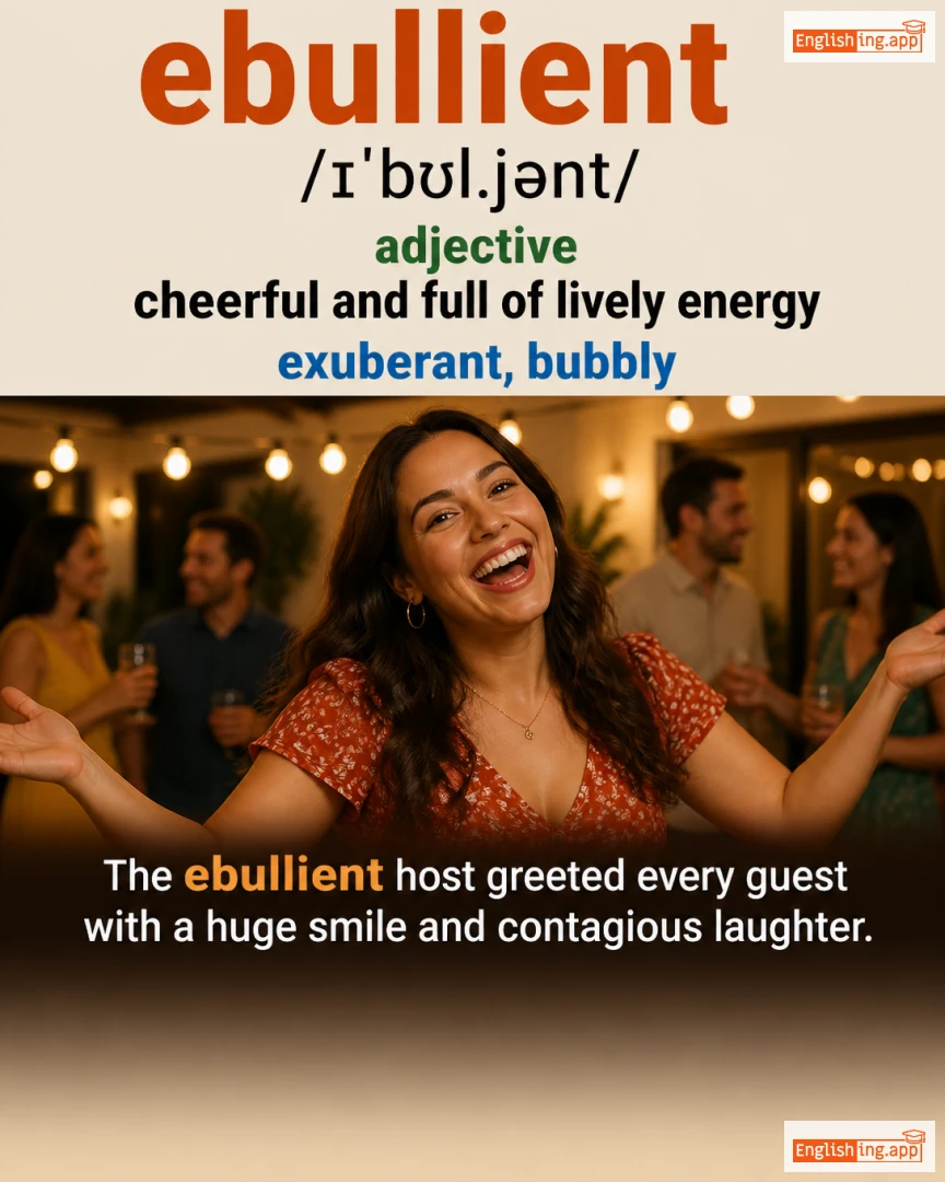 Ebullient: English vocabulary meaning and example