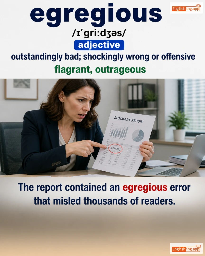Egregious: English vocabulary meaning and example