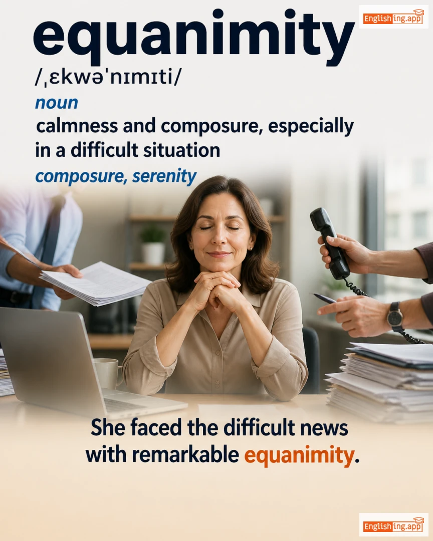 Equanimity: English vocabulary meaning and example