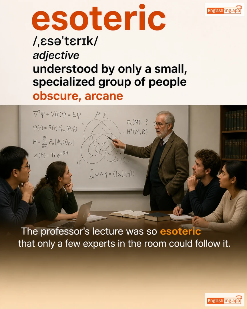 Esoteric: English vocabulary meaning and example