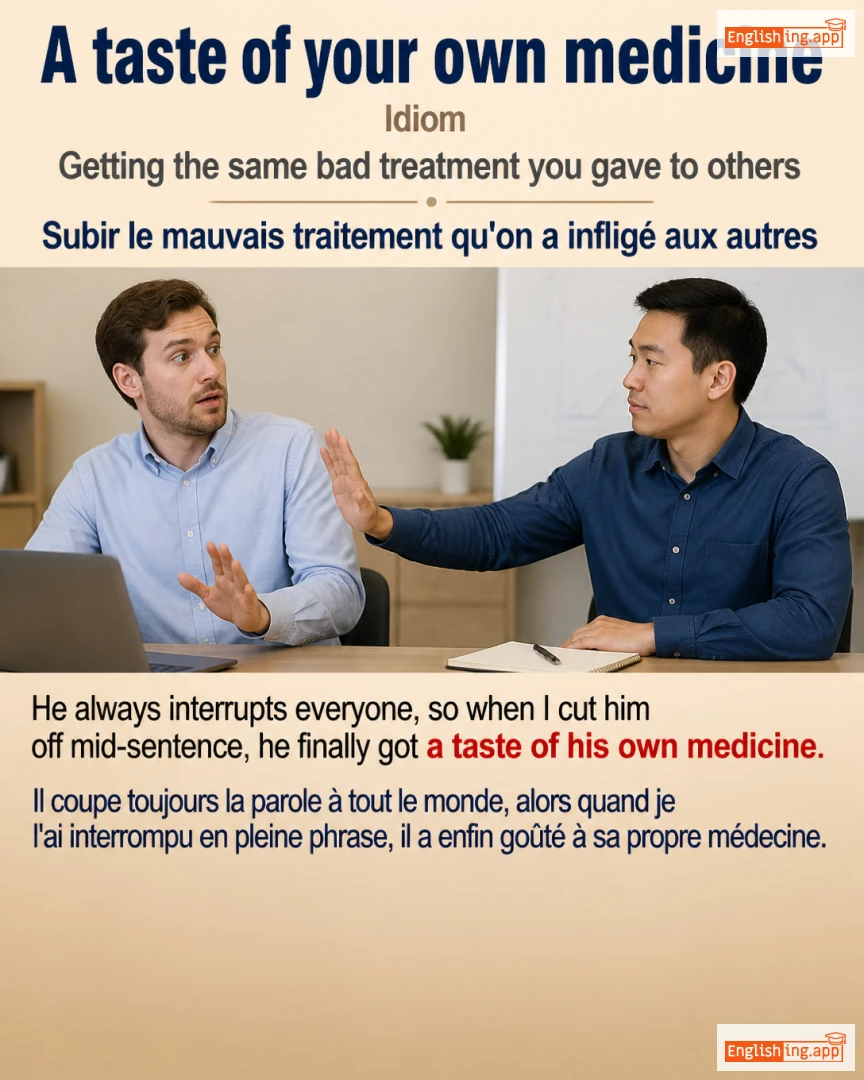 A Taste Of Your Own Medicine: English expression meaning and example