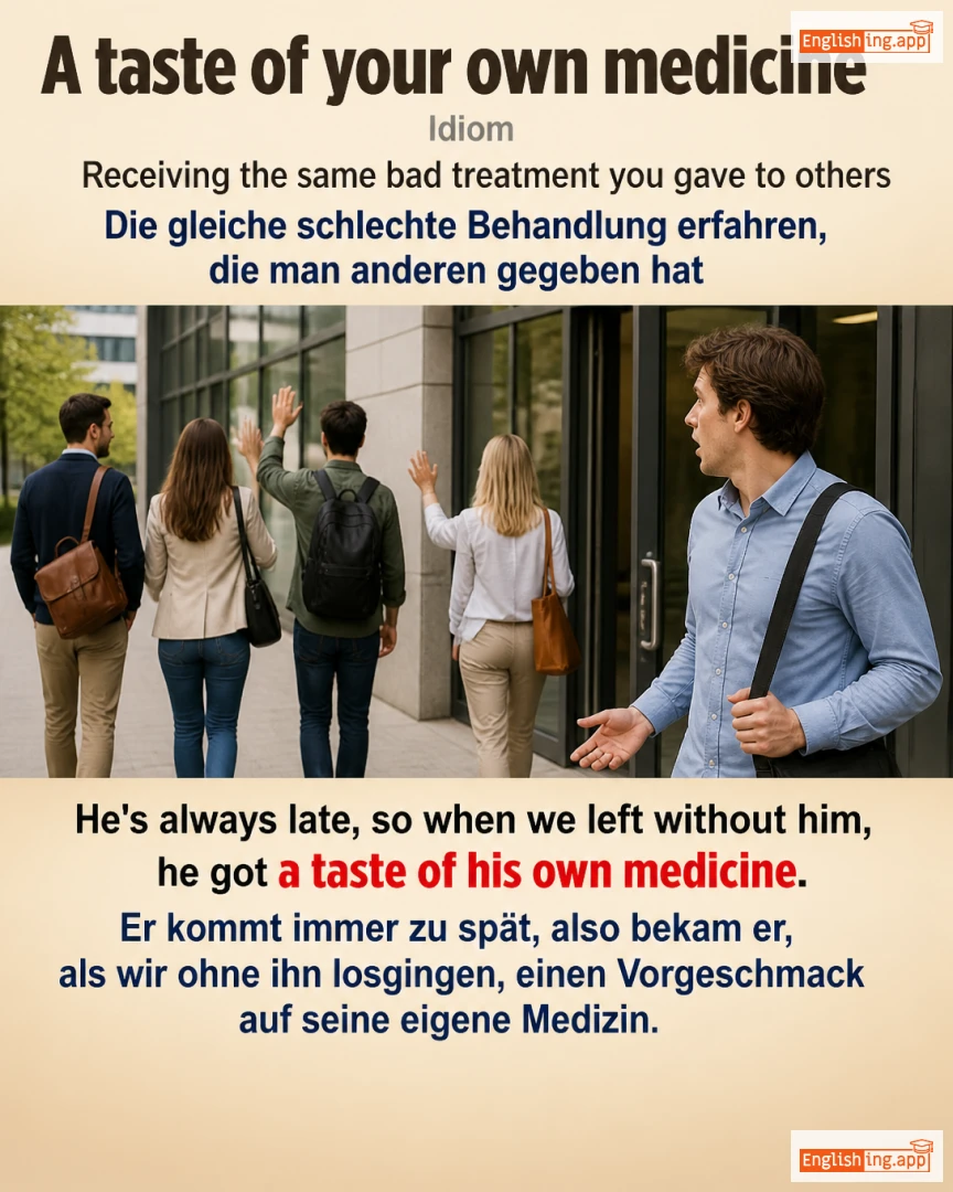A Taste Of Your Own Medicine: English expression meaning and example