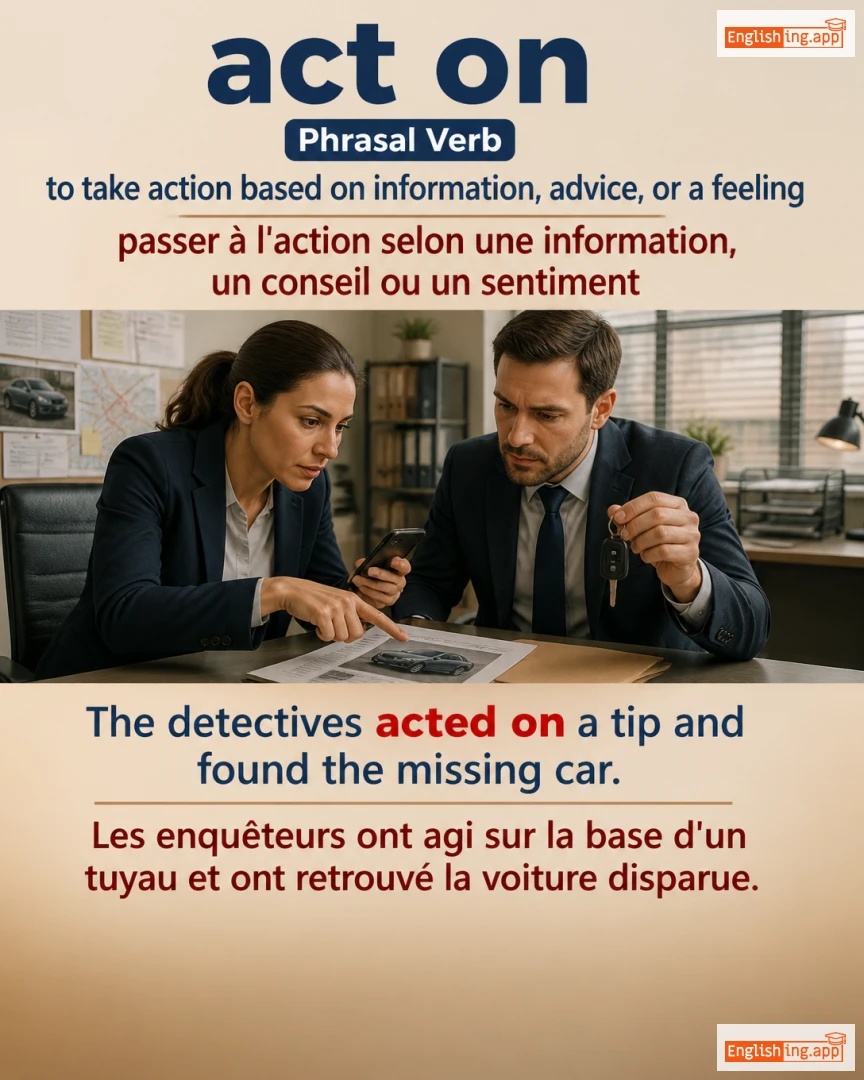 Act On: English expression meaning and example