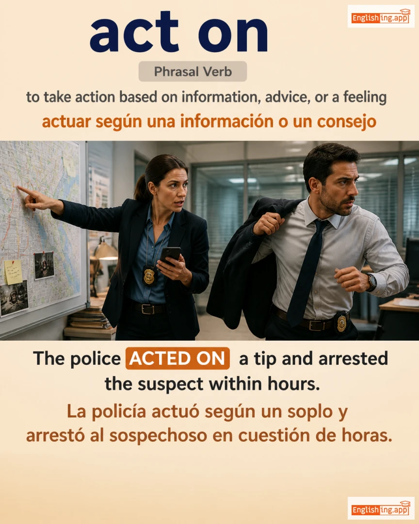 Act On: English expression meaning and example