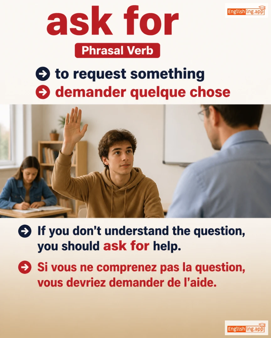 Ask For: English expression meaning and example