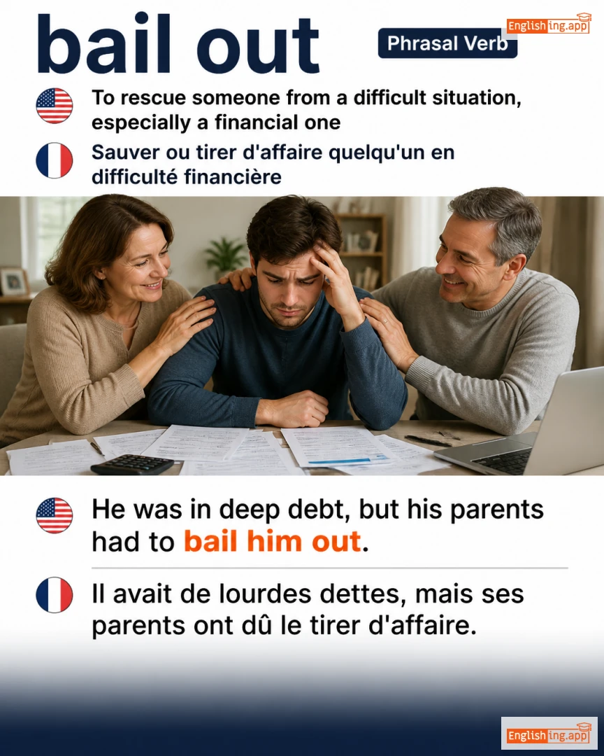 Bail Out: English expression meaning and example