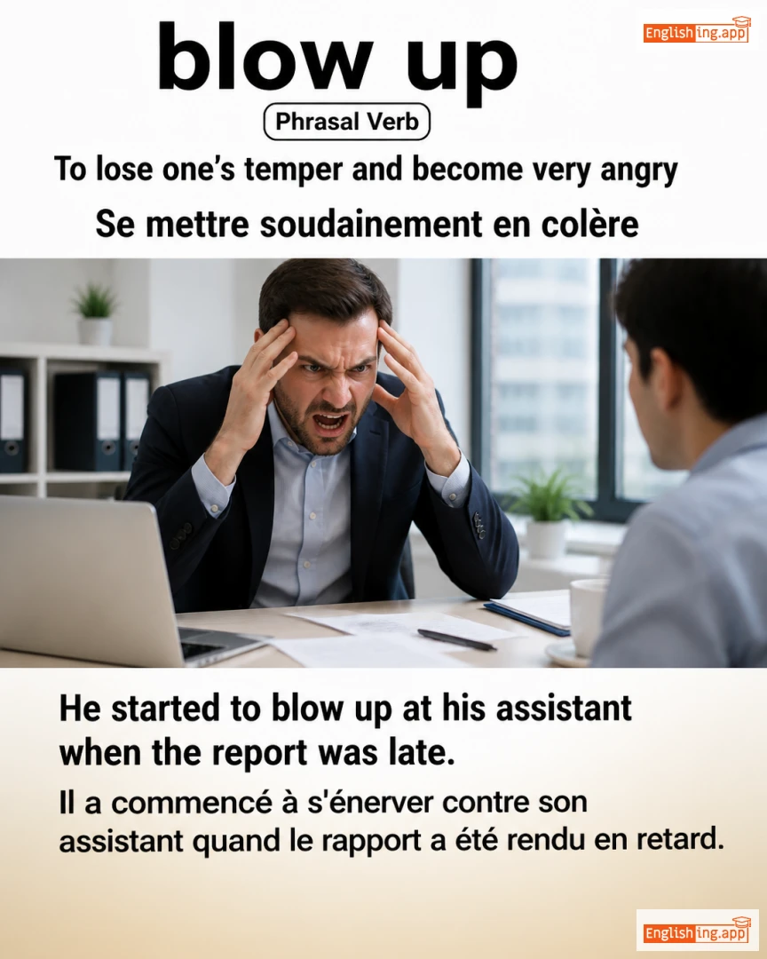Blow Up: English expression meaning and example