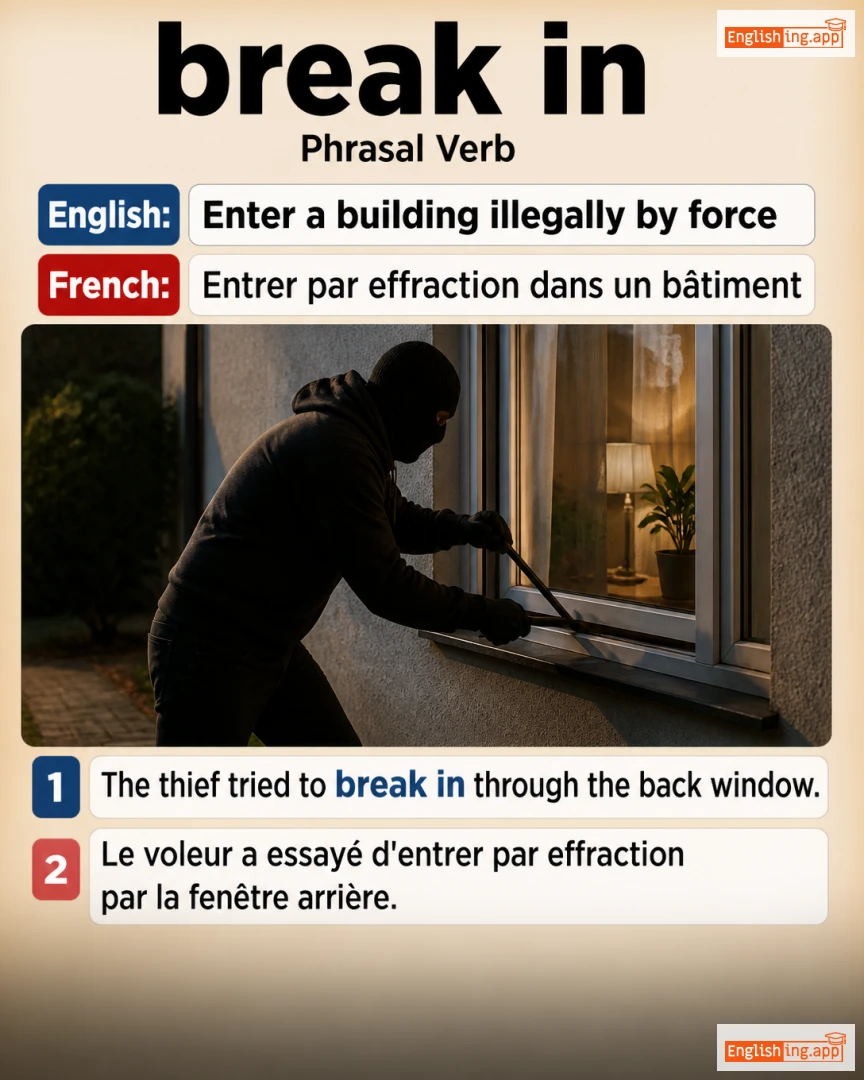 Break In: English expression meaning and example