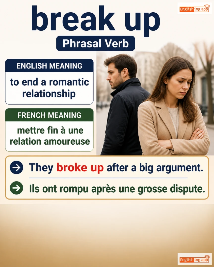 Break Up: English expression meaning and example