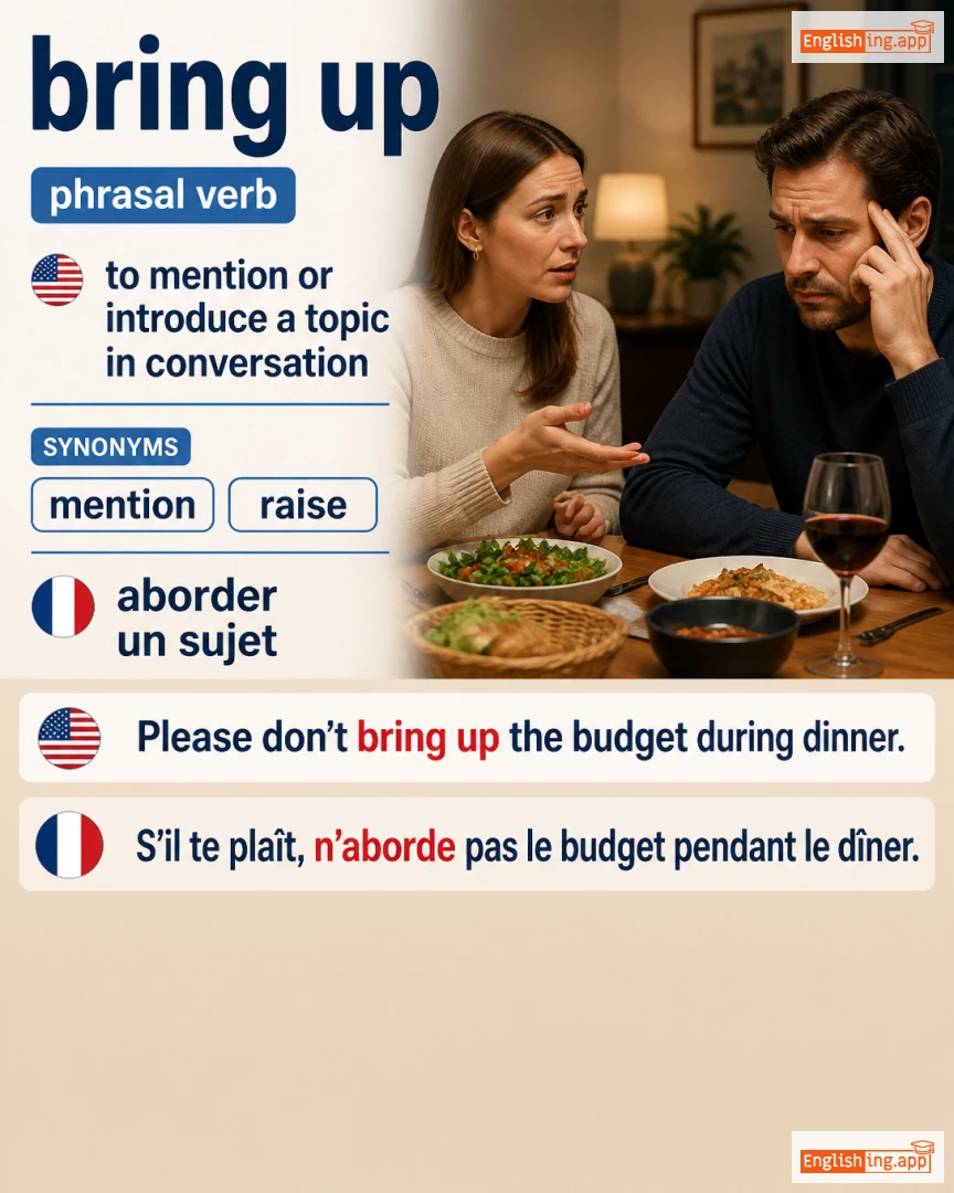 Bring Up: English expression meaning and example