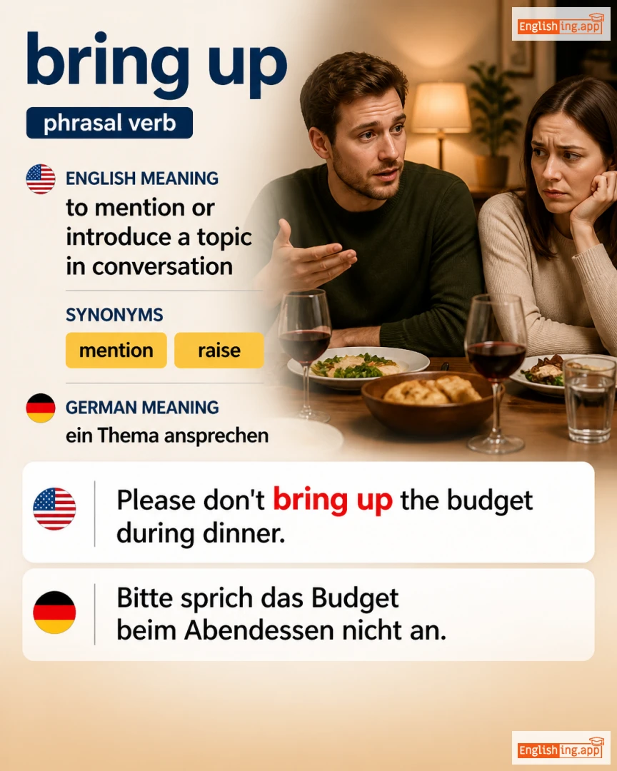 Bring Up: English expression meaning and example