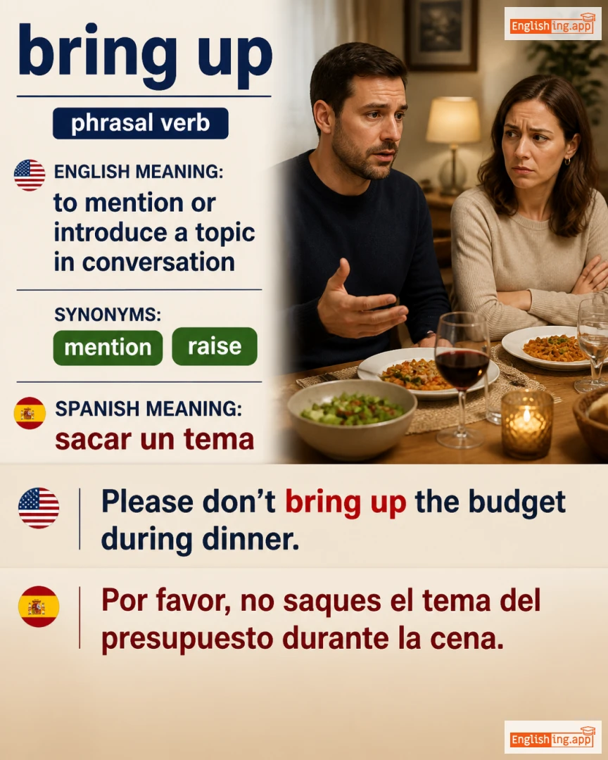 Bring Up: English expression meaning and example