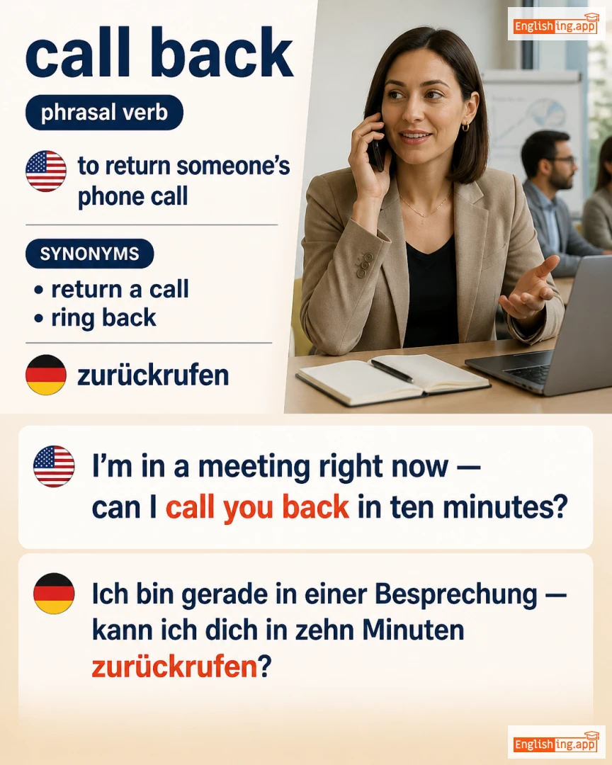 Call Back: English expression meaning and example