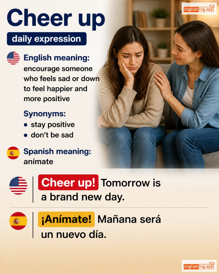 Cheer Up: English expression meaning and example