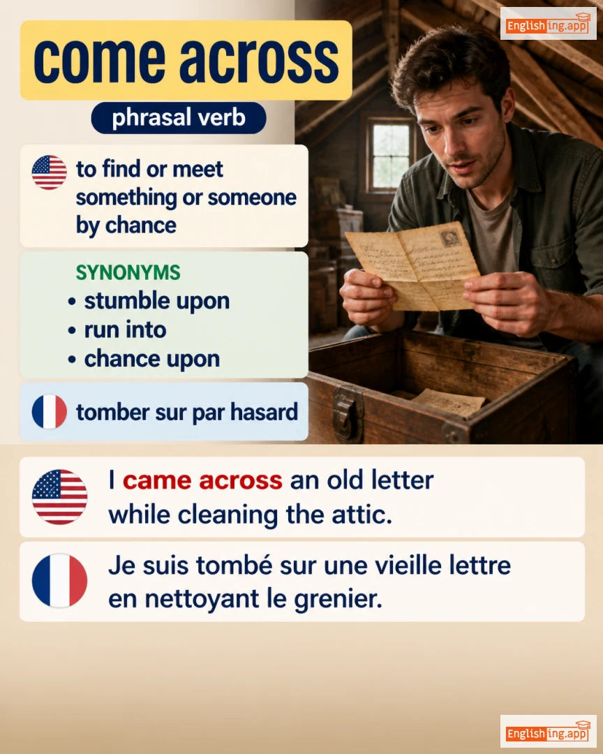 Come Across: English expression meaning and example