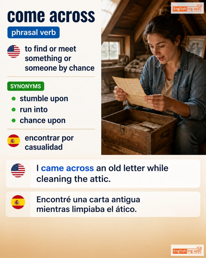 Come Across: English expression meaning and example