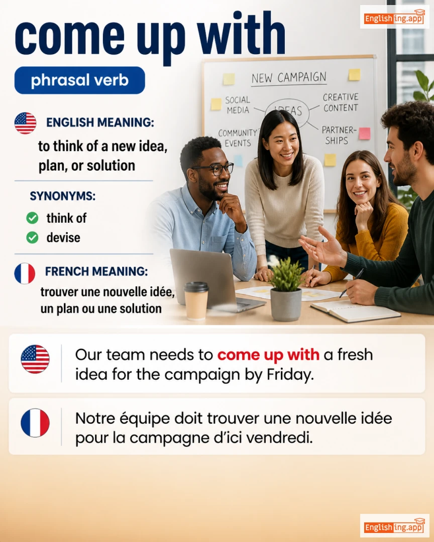 Come Up With: English expression meaning and example