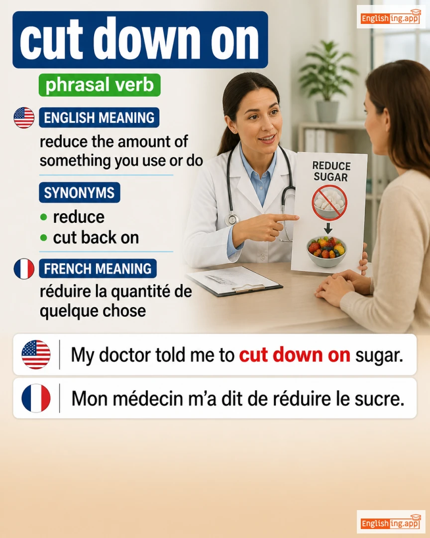 Cut Down On: English expression meaning and example