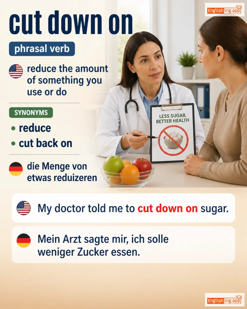 Cut Down On: English expression meaning and example