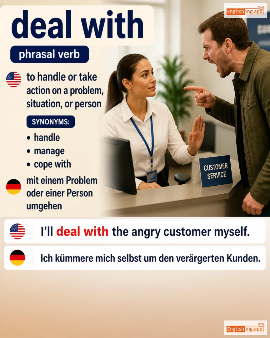 Deal With: English expression meaning and example