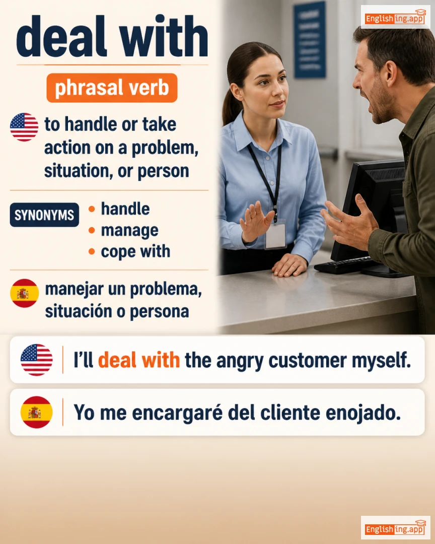 Deal With: English expression meaning and example