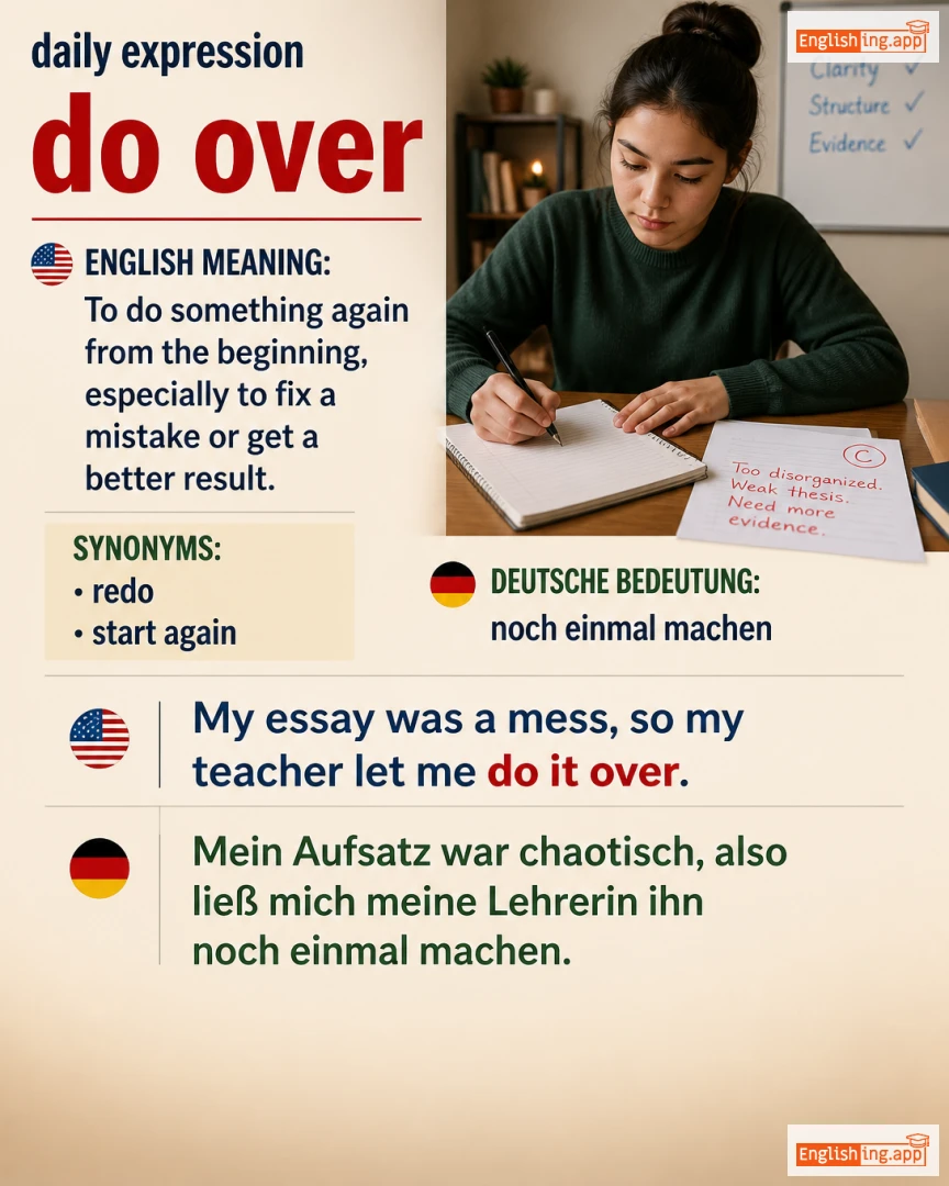 Do Over: English expression meaning and example