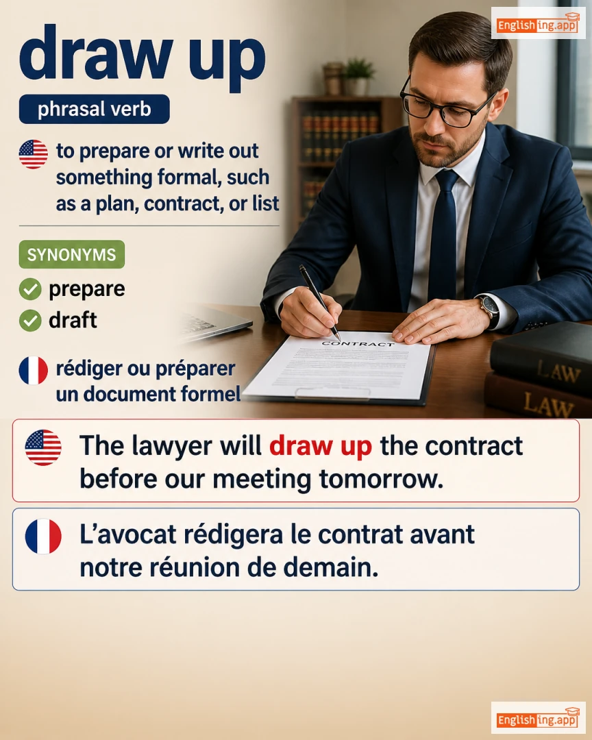 Draw Up: English expression meaning and example