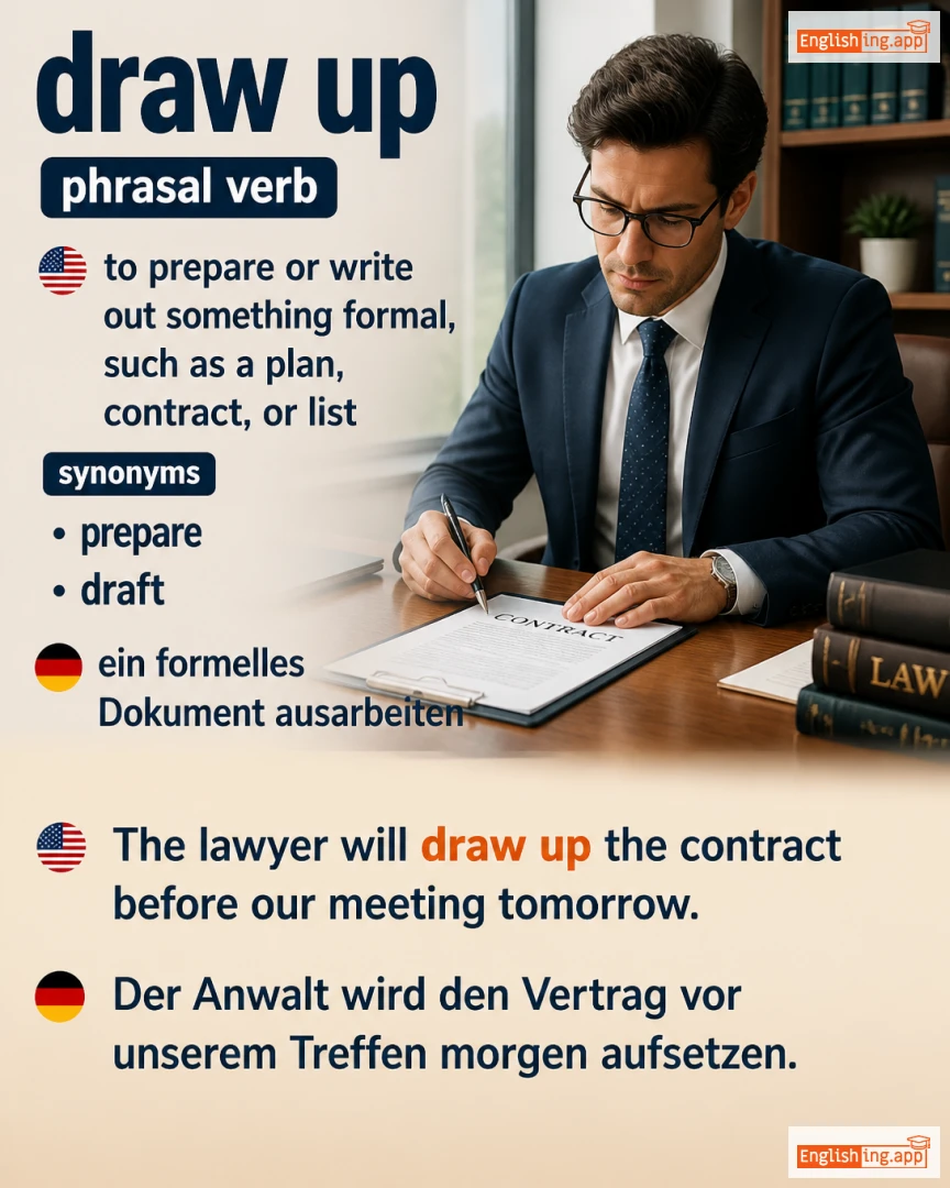 Draw Up: English expression meaning and example