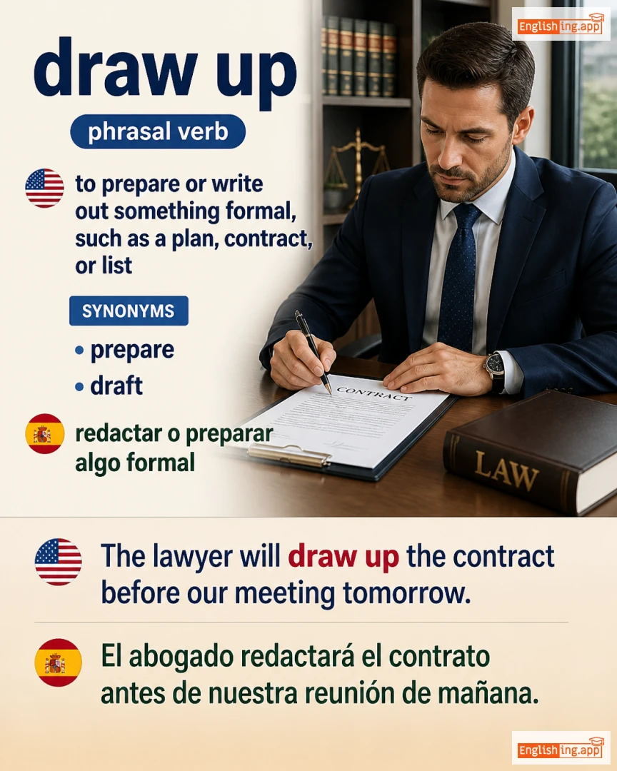 Draw Up: English expression meaning and example