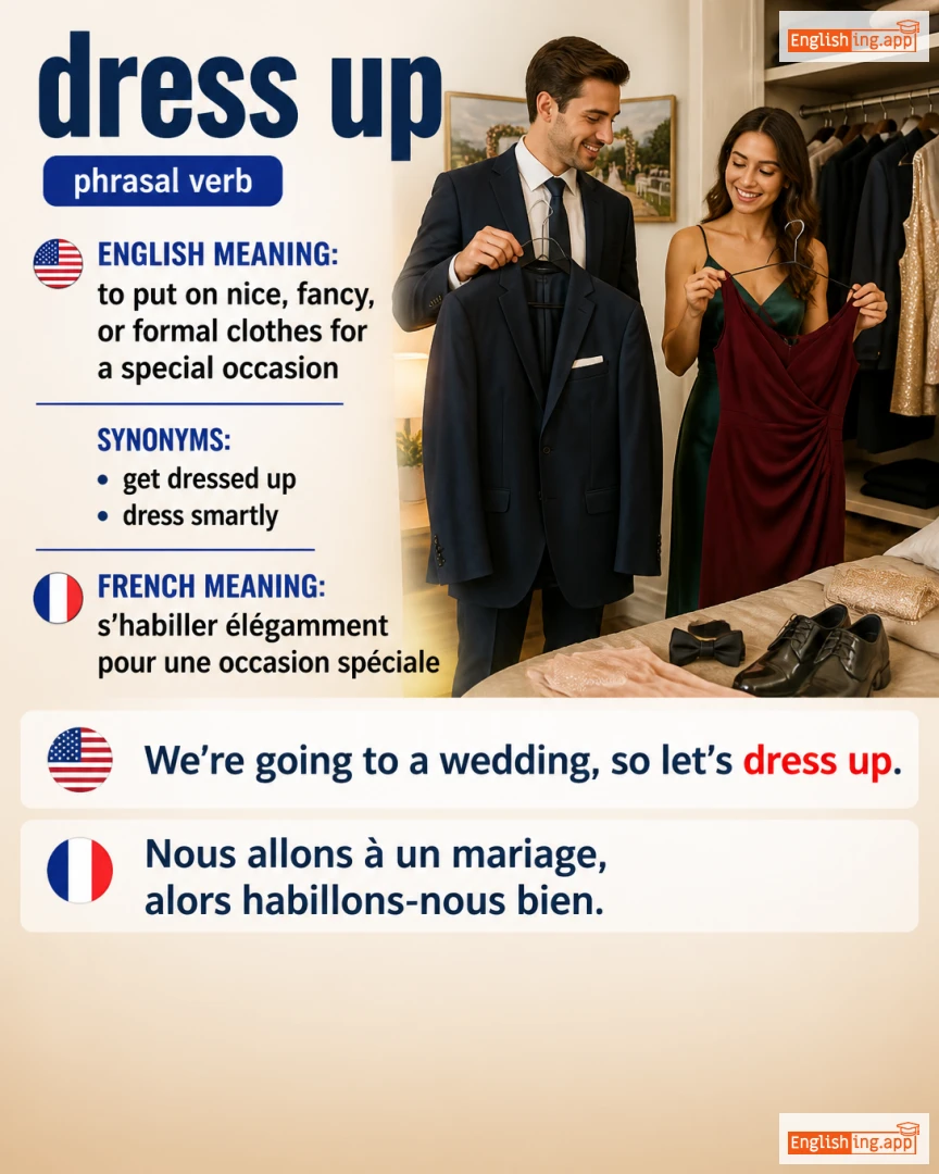 Dress Up: English expression meaning and example