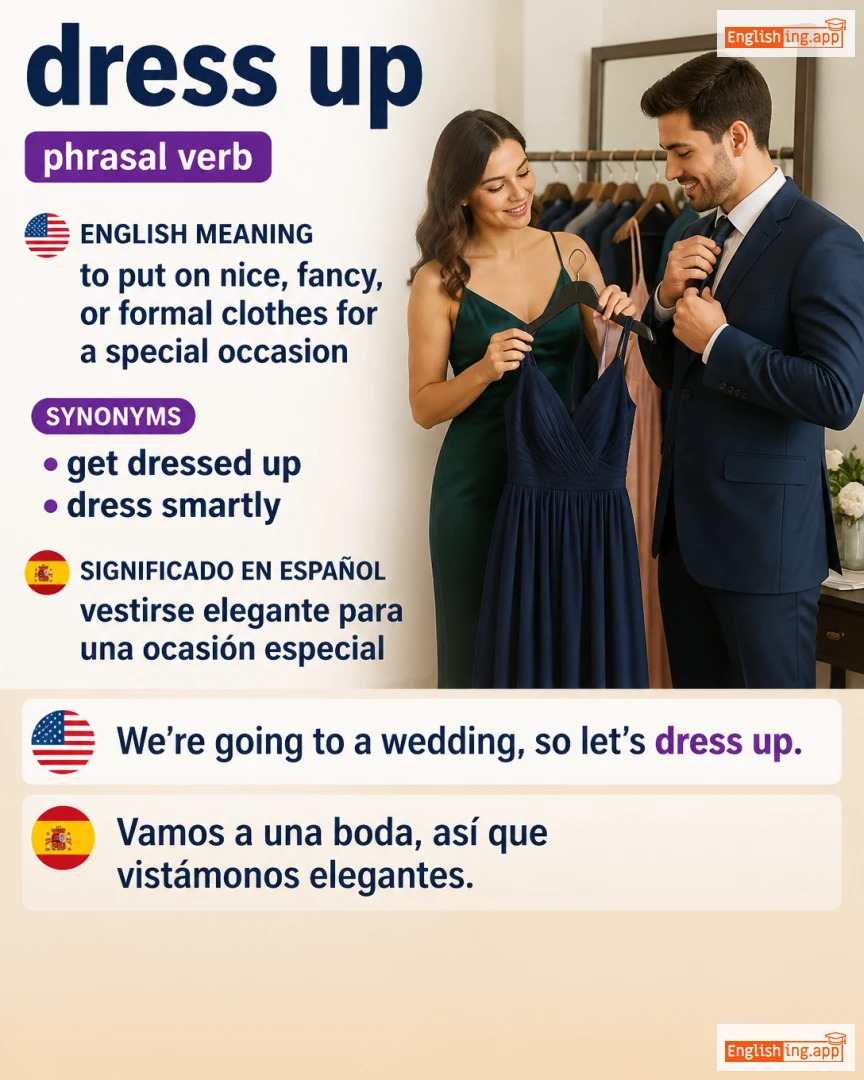 Dress Up: English expression meaning and example