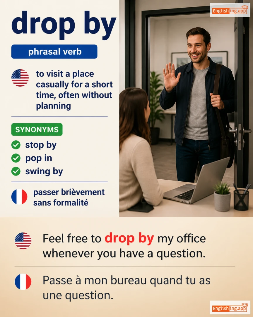 Drop By: English expression meaning and example
