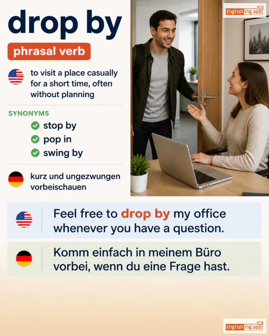 Drop By: English expression meaning and example