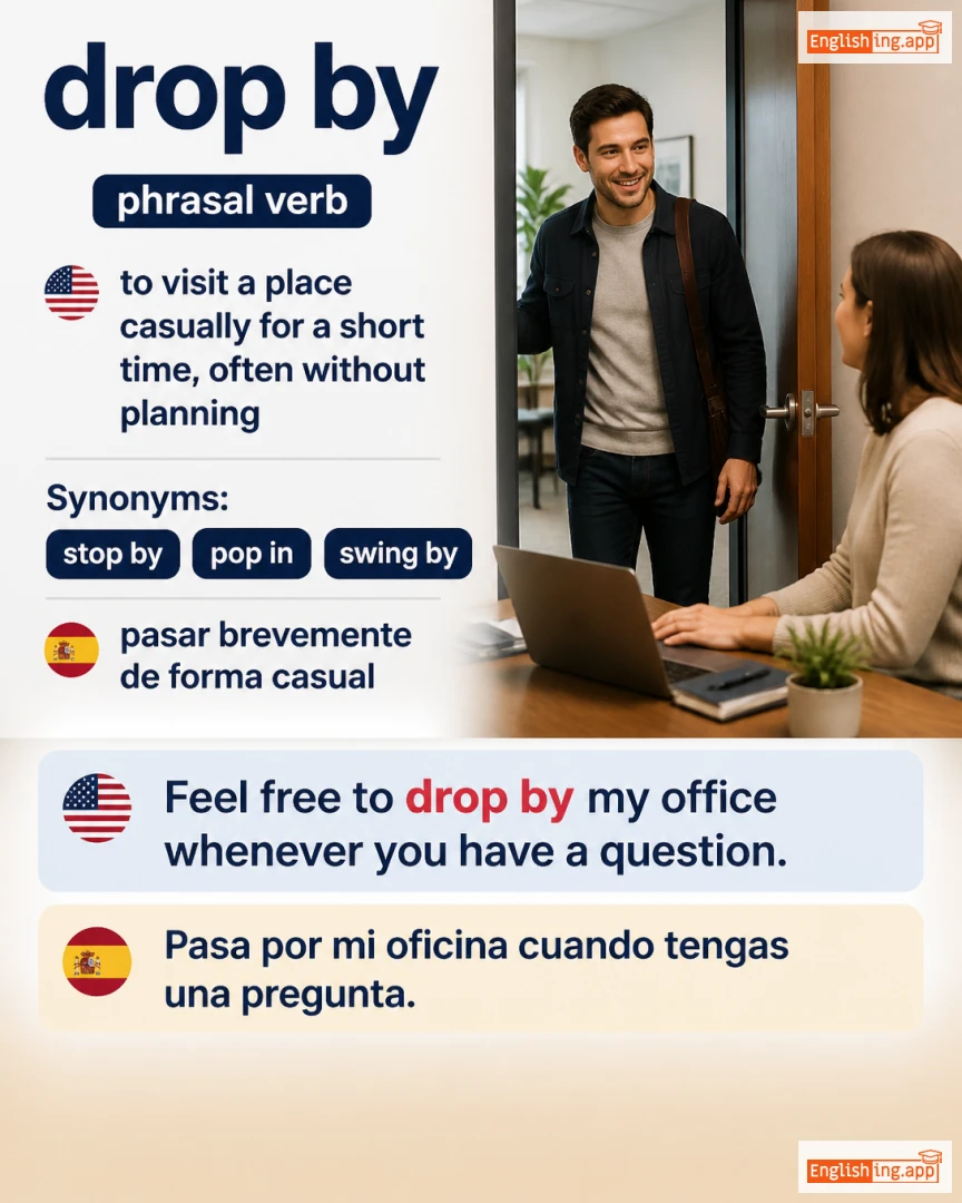 Drop By: English expression meaning and example