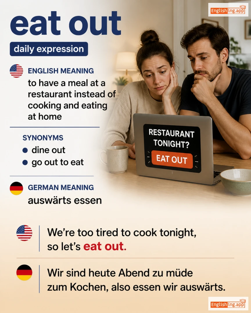 Eat Out: English expression meaning and example