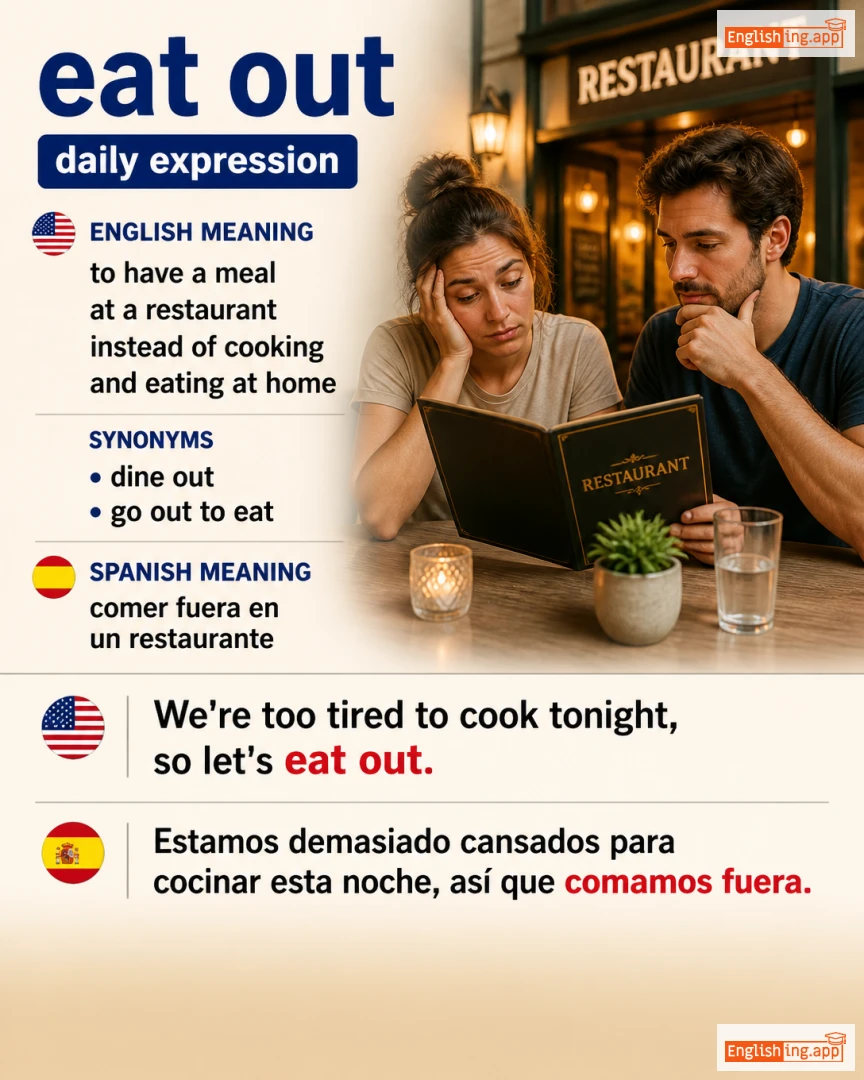 Eat Out: English expression meaning and example