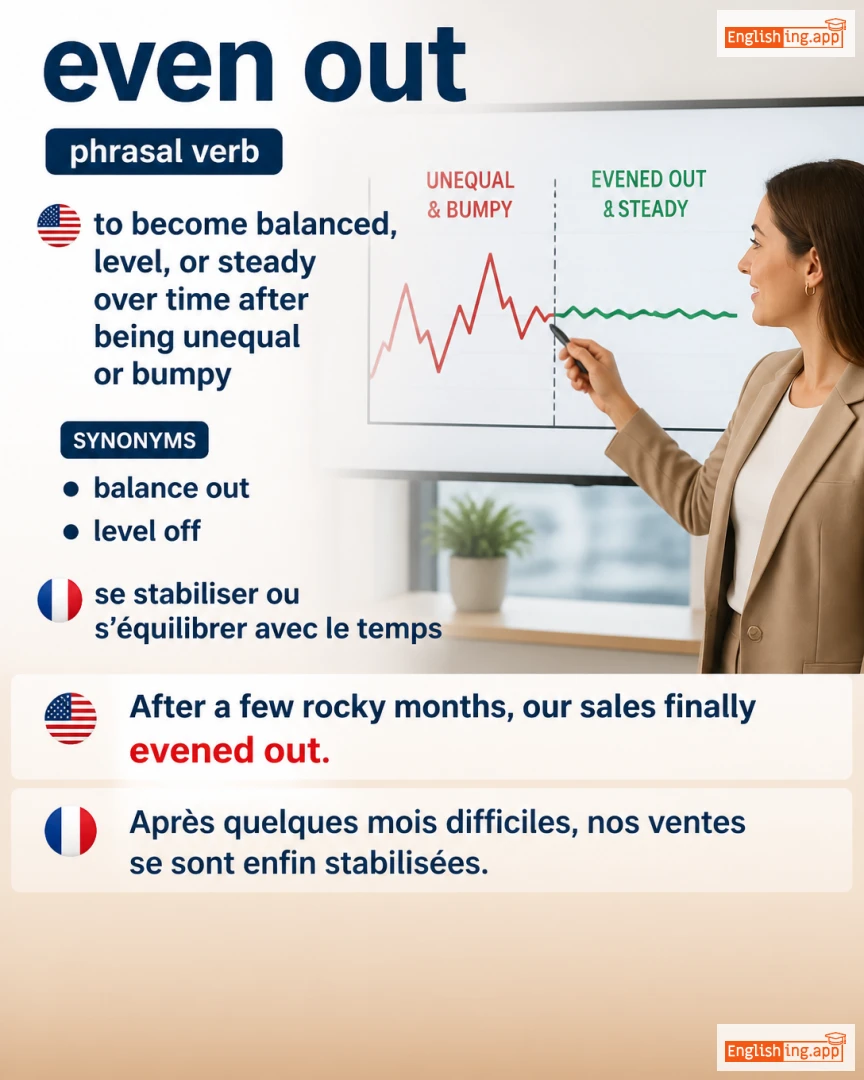 Even Out: English expression meaning and example